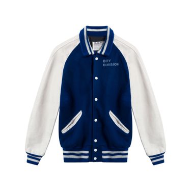Vintage DeLong Blue and White Varsity Jacket 