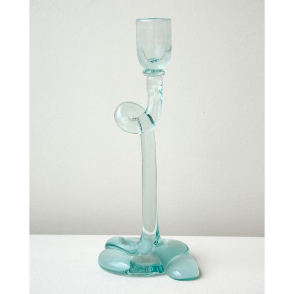 Thaw - Recycled Glass Candlestick in Clear