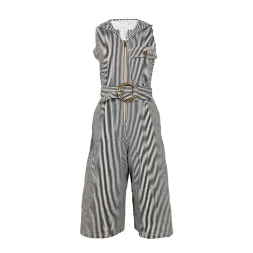 Chloe Pinstriped Dungaree Jumpsuit