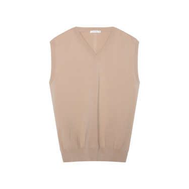The Row Beige Cremona Sand Merino Wool Vest