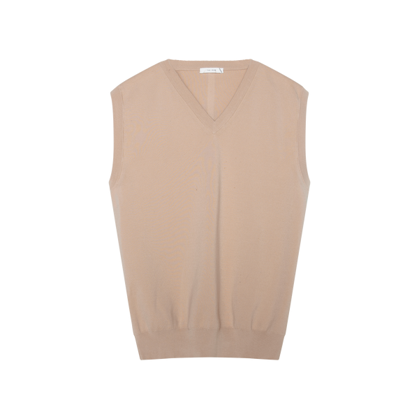 The Row Beige Cremona Sand Merino Wool Vest