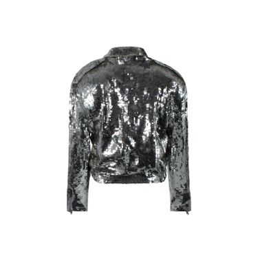 Silver Sequin Moto Jacket 