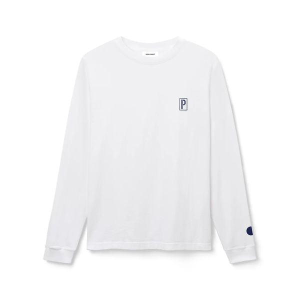 White Stencil P Long Sleeve Tee
