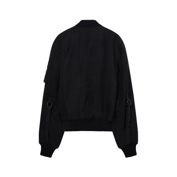 Helmut Lang Crossover-strap Brushed-cotton Black Bomber Jacket