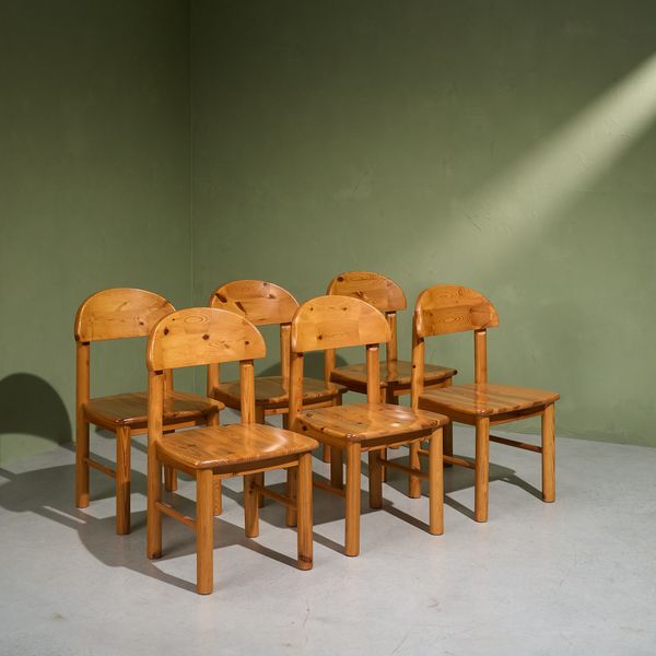 Set of 6 Dining Chairs in Solid Pine by Rainer Daumiller, Hirtshals Sawmill, Denmark, 1970s