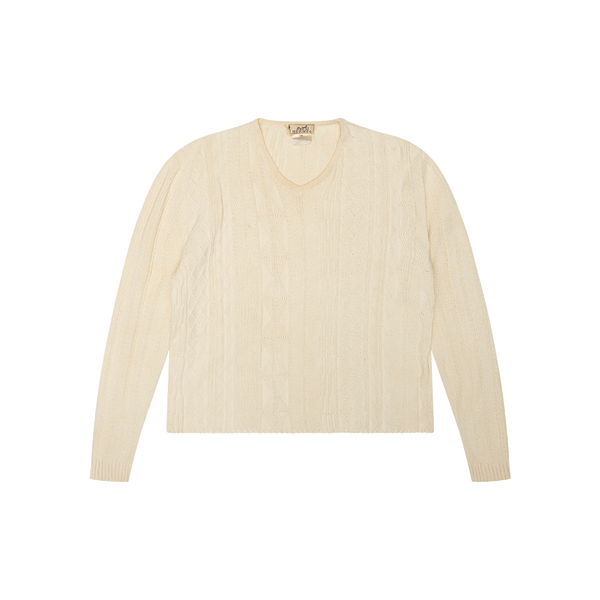 Vintage Hermés Cream Cable Knit Sweater