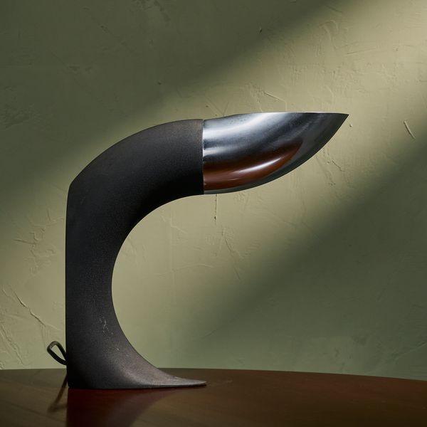 Black Steel  and Aluminum Circular Table Lamp by Fratelli Martini, Italy, 1975s