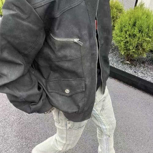 2000s Suede Grey Bomber Jacket