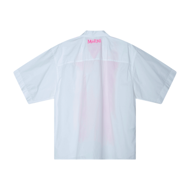 Marni White and Pink Painted Short Sleeve Shirt