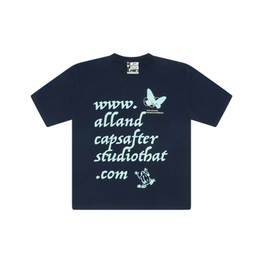And After That x All Caps Studio Navy/Light Blue Phantom Thread Tee