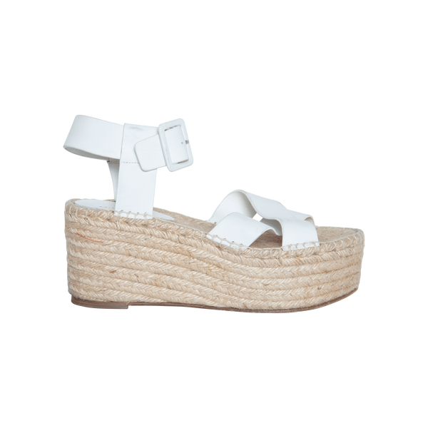 Céline White Straw Espadrilles