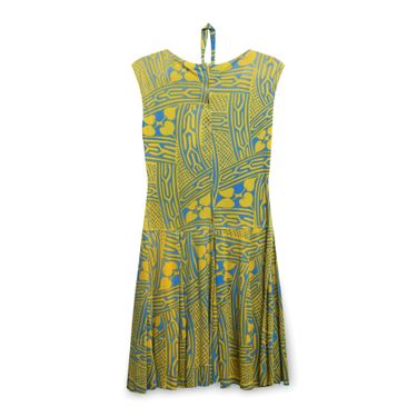 60s Bright Graphic Print Silk Dress