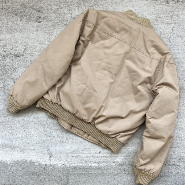 1980s Tan Nylon Boxy Bomber Jacket