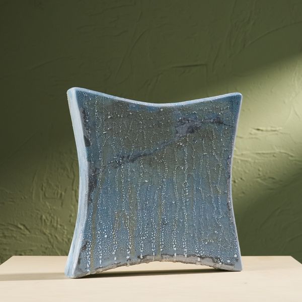 'Condensation' Series C2, Glazed Ceramic Sculpture in Blue by Eunsol Kim, The Netherlands, 2025"