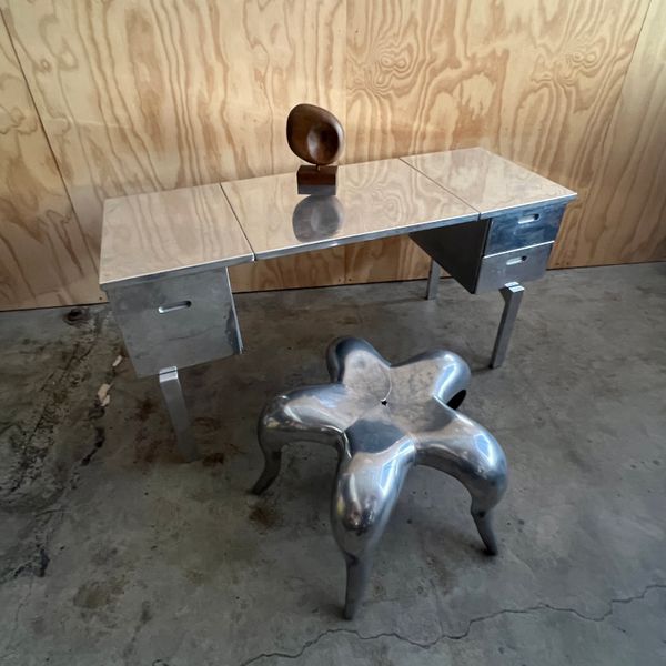 Polished Aluminum Military Folding Desk