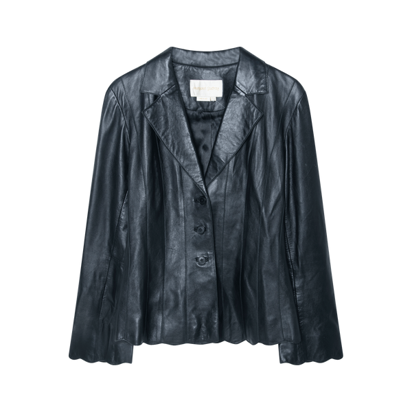 Margaret Godfrey Black Leather Blazer