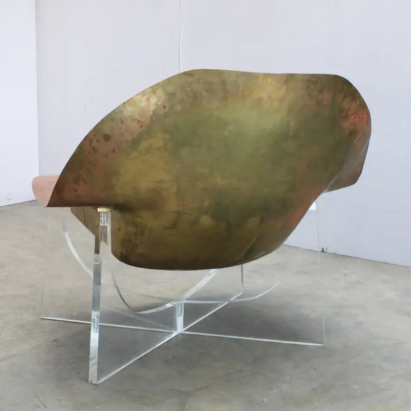 Hammered Brass Chair by Philippe Hiquily