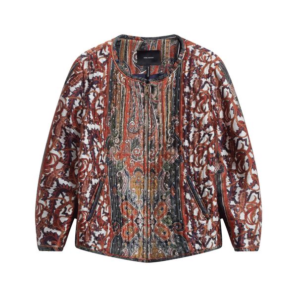 Isabel Marant Gamble Printed Silk-Satin Bomber Jacket