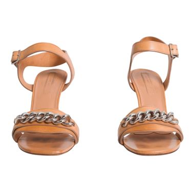 Celine Tan Leather Heeled Sandals