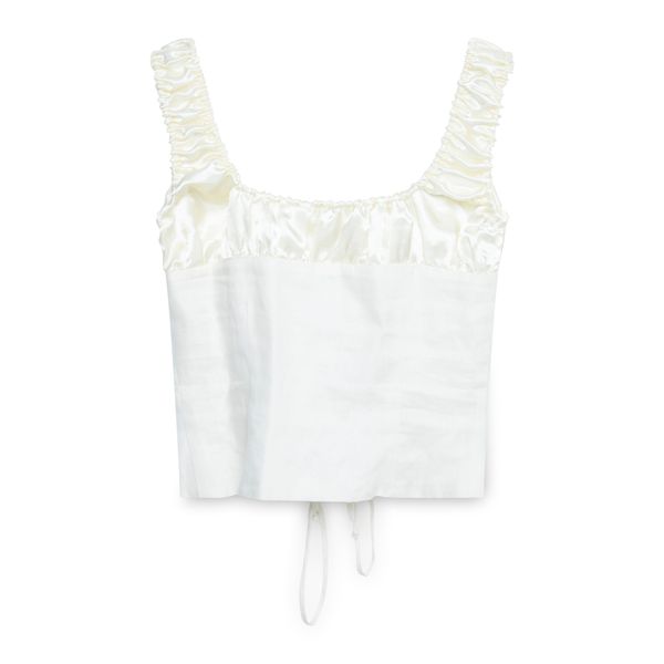 Tach Clothing Linen and Satin Corset Top