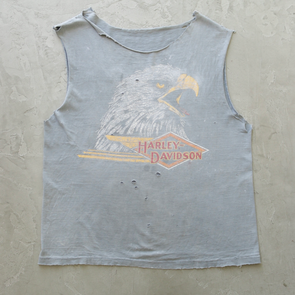 1980S HARLEY FADED CHOPPED TANK TOP 