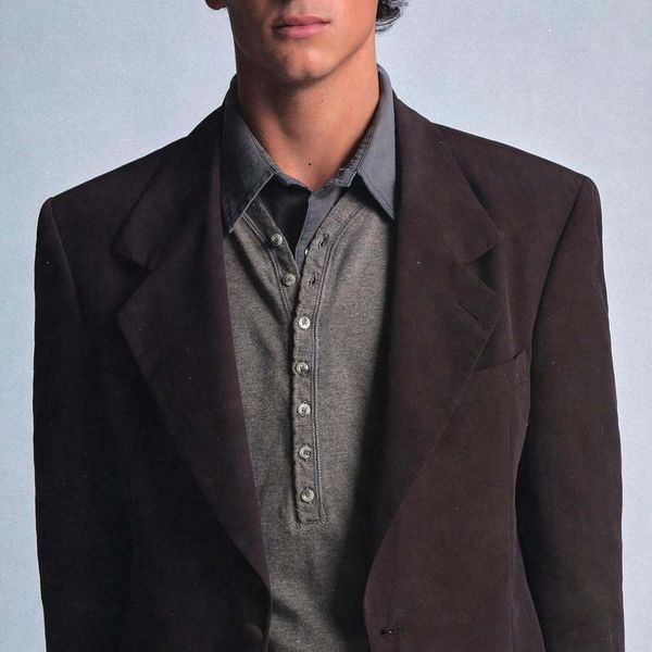 Brown Nylon Suit Jacket