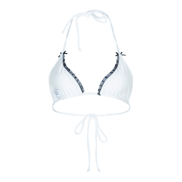 Lucia White Triangle Bikini Top