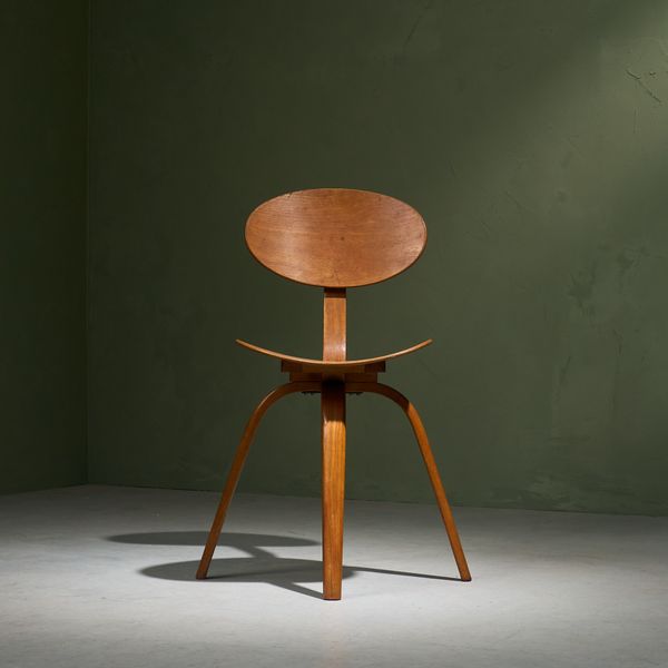 Early 'Bow-Wood No. 03'  Side Chair by Hugues Steiner, France, late 1940s
