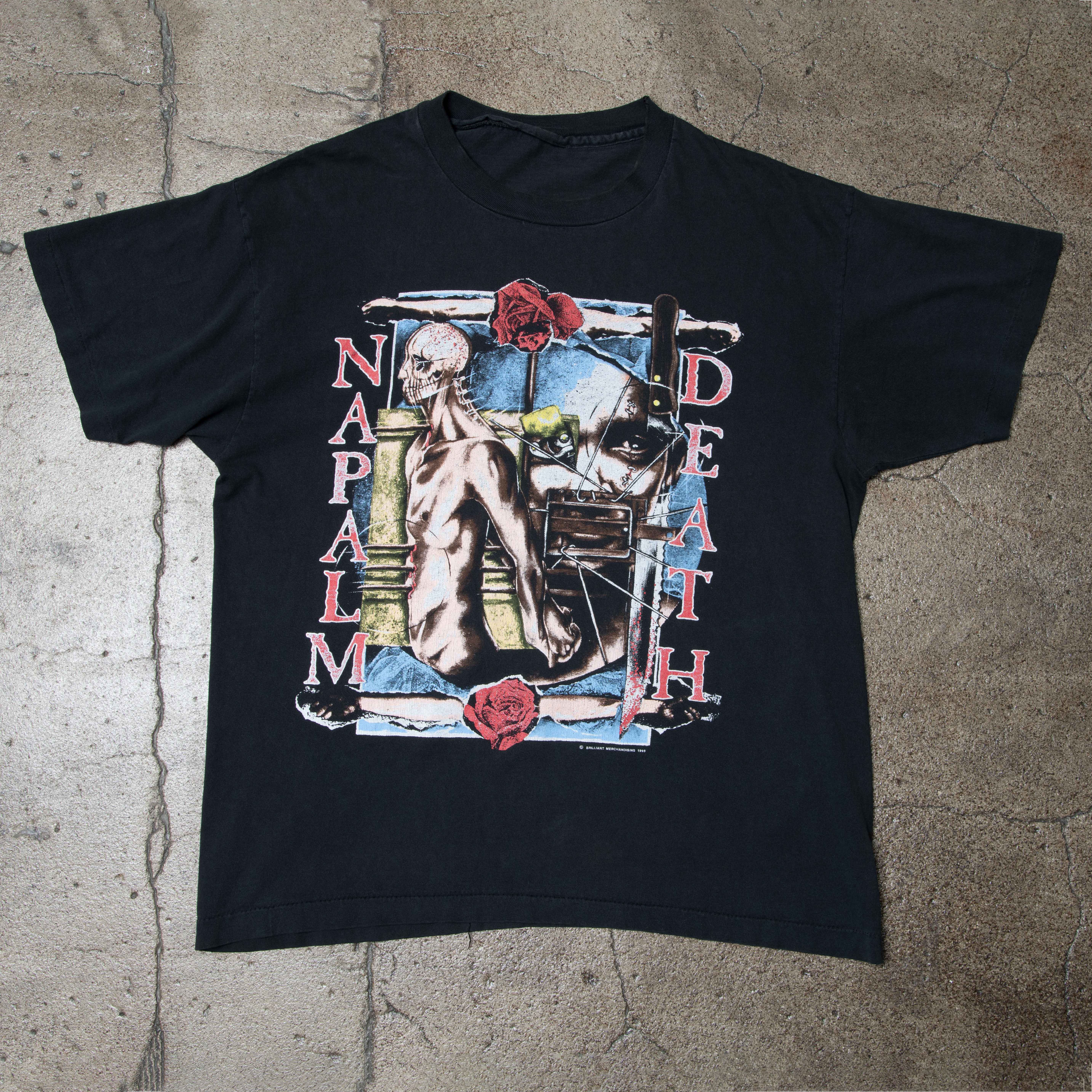 Vintage Black 'Napalm Death' t-shirt by Justin Reed | Basic.Space