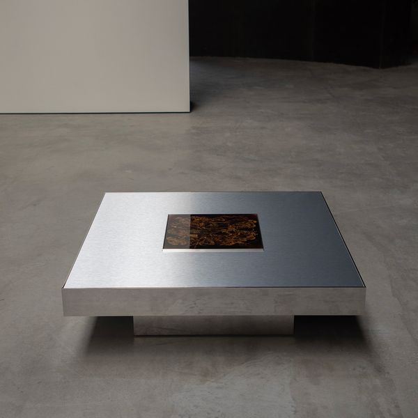 Flower Infused Glass Coffee Table 120