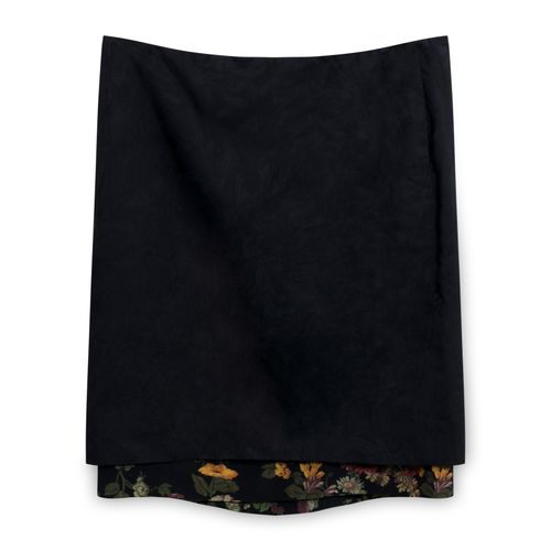 Dries Van Noten Slip Skirt with Floral Insert