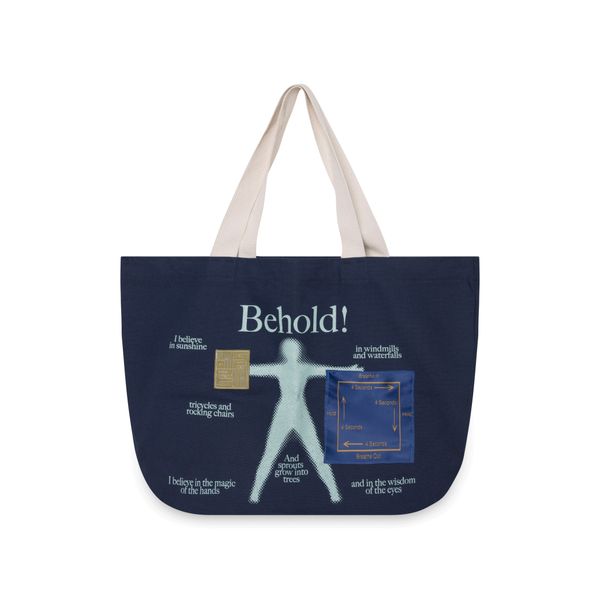 Behold! Navy With Labels Tote