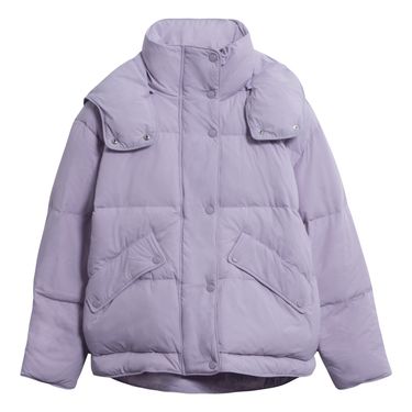 Andrew Marc Hooded Down Puffer Jacket in Lavendar