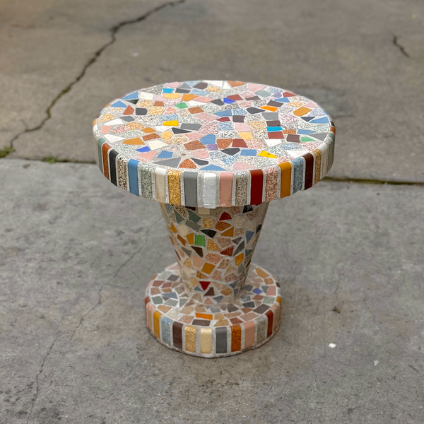 Mosaic Stool, France, 50s