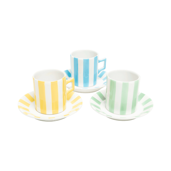 Vintage Striped Italian Espresso Cup and Saucer Set for Anita Kott