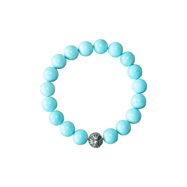 Chrome Hearts Plus Ball Bead Bracelet Turquoise 