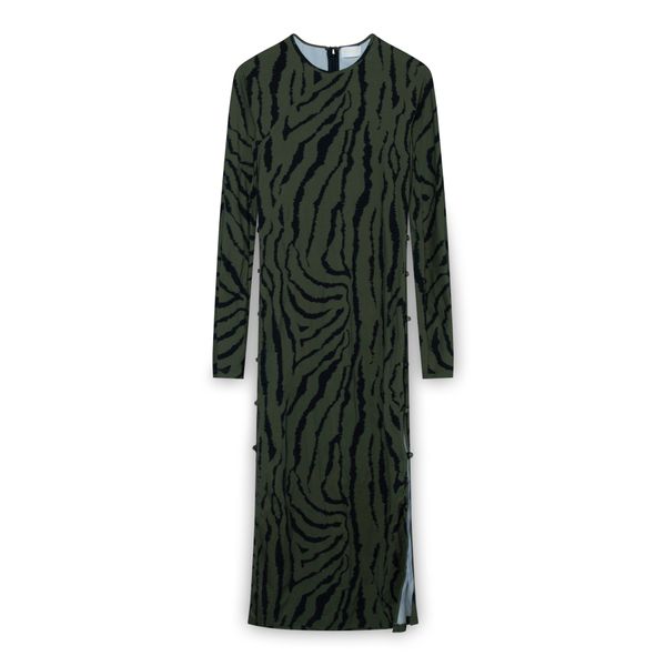 Marcia Tchikiboum Cocktail Dress Zebra Black and Green