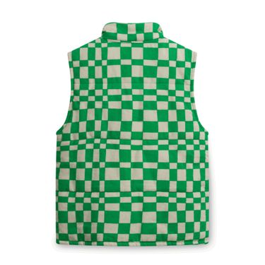 Stussy Checkered Puff Vest in Green