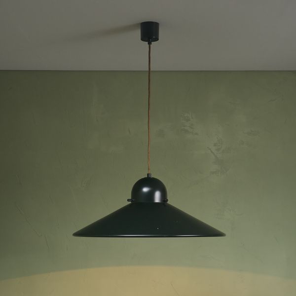 Dark Green Lacquered 'UFO' Pendant for Stilnovo, Italy 1970s