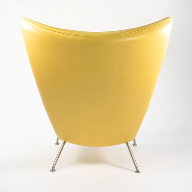 Yellow Leather Wing Lounge Chair by Hans Wegner for Carl Hansen, 2020