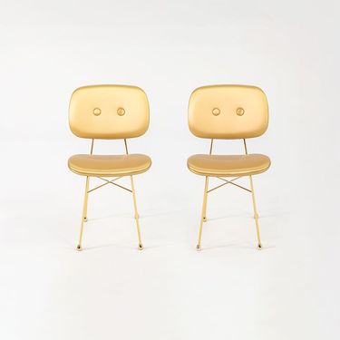 Pair of Golden Dining Chairs by Nika Zupanc for MOOOI, 2022