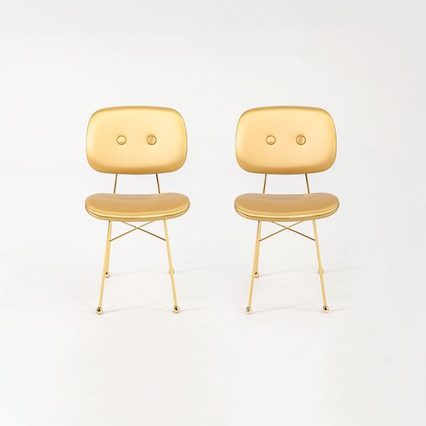 Pair of Golden Dining Chairs by Nika Zupanc for MOOOI, 2022