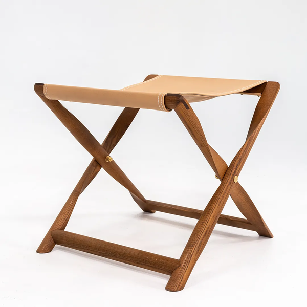 Leather and Smoked Oil Oak Propeller Stool by Kaare Klint for Carl Hansen, 2021