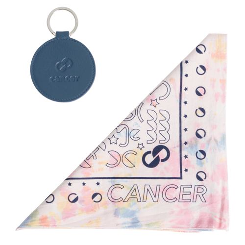 DOOZ Cancer Bandana + Keychain Set in Tie Dye