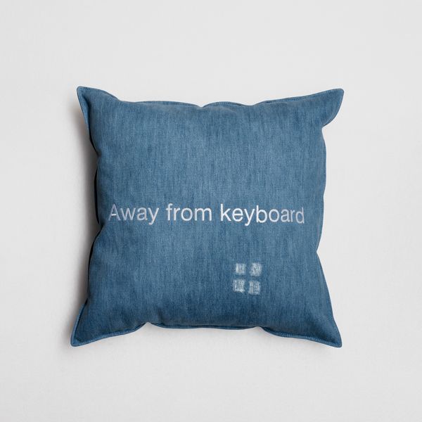 Denim Cushion (Away From Keyboard) by Harry Nuriev, 2022