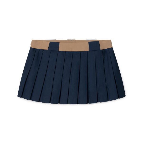 Orseund Iris LE Navy and Warm Camel Micro Mini Skirt