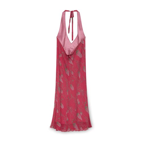 ABS Pink Floral Halter Dress