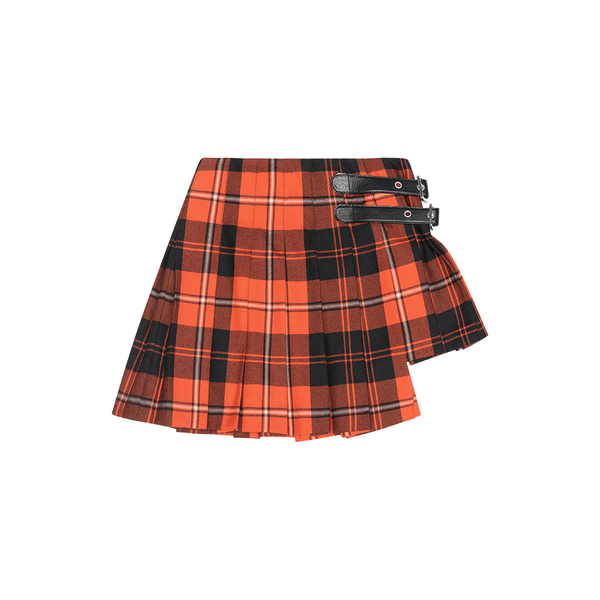 Dolce & Gabbana Orange Plaid Skirt