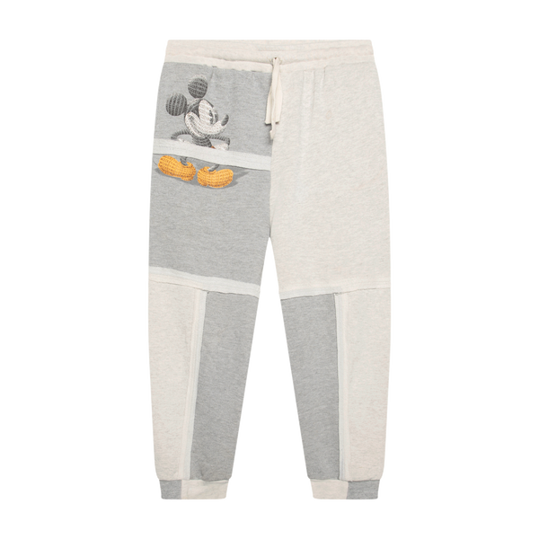 Rentrayage Heather Grey Upcycled Mickey Mouse Sweatpants