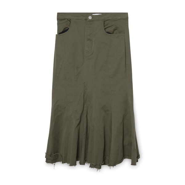Miaou Women's Olive Denim Skirt